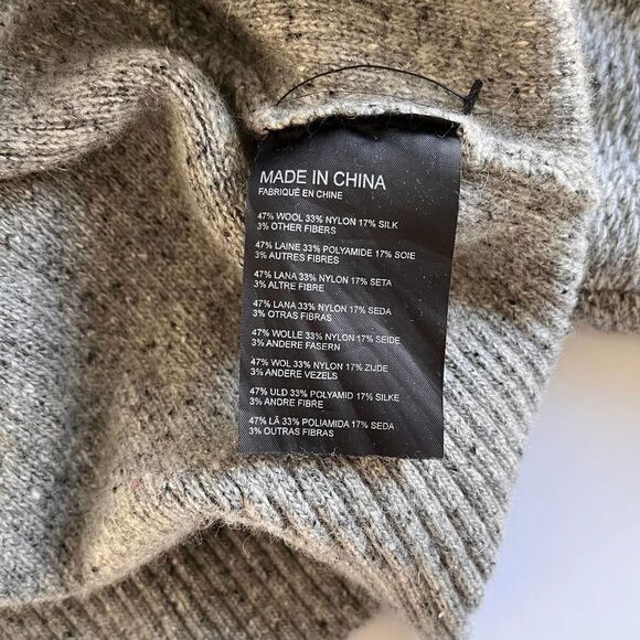 Club Monaco Italian Yarn Wool Silk Grey Long Sleeve Sweater Dress Size Medium - Picture 5 of 13